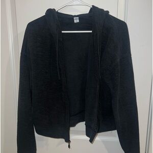 Black cropped zip up jacket